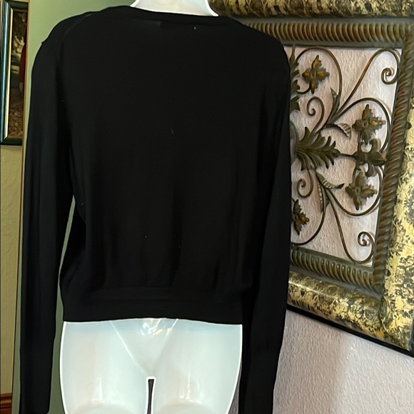 Charming Flamingo Embroidered Black Cardigan Retro Style Sz XL - Picture 3 of 9